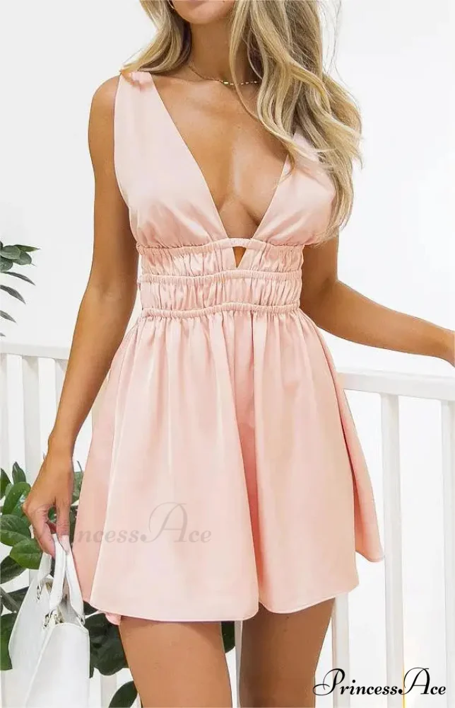 Attractive Backless Plunging Neckline Flower Pattern Mini Floral Dress - Image 7