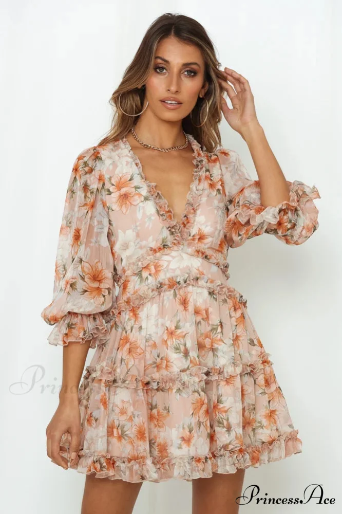 Attractive Backless Plunging-neckline Mini Boho Dress - Image 7