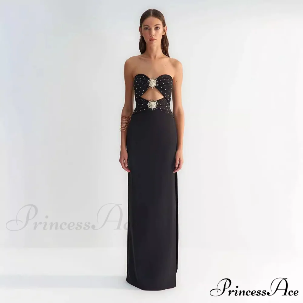 Attractive Hollow Strapless Sunflower Prom Dress - Image 3