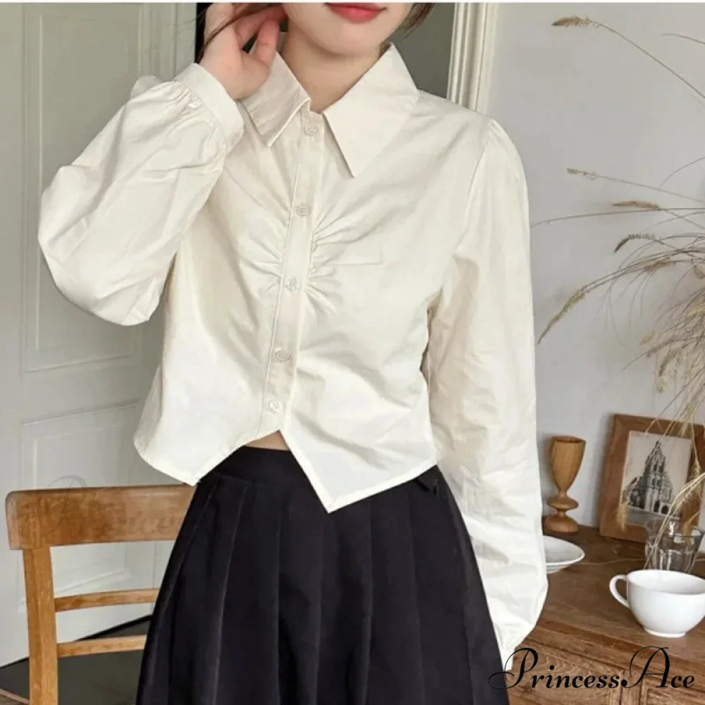 Attractive Plunging Neckline Short Sleeve French Style Blouse - Image 3