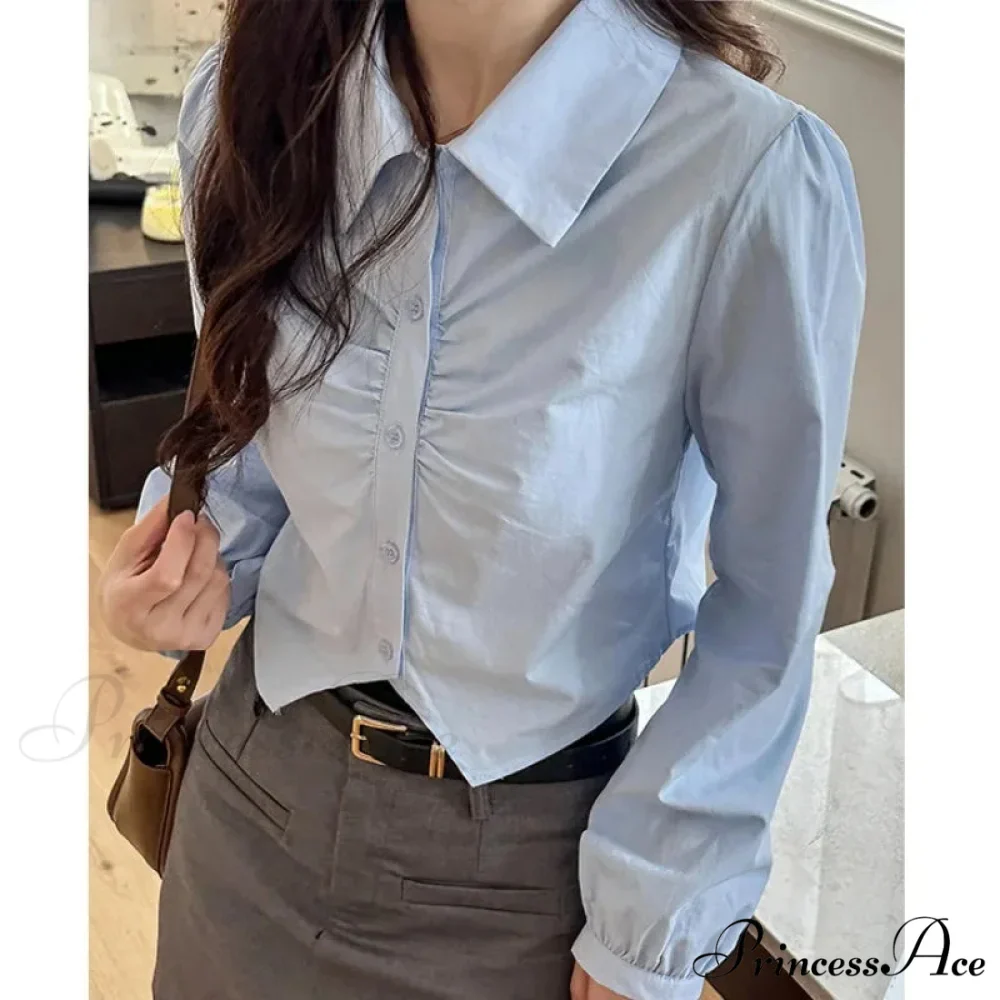Attractive Plunging Neckline Short Sleeve French Style Blouse - Image 4