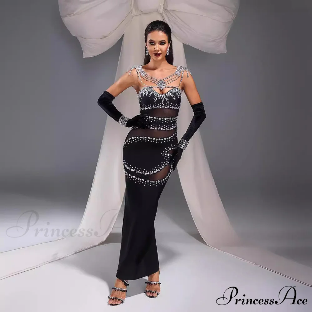Attractive Sparkling Bodycon Bandage Dress Celebration Prom Dress - Image 2