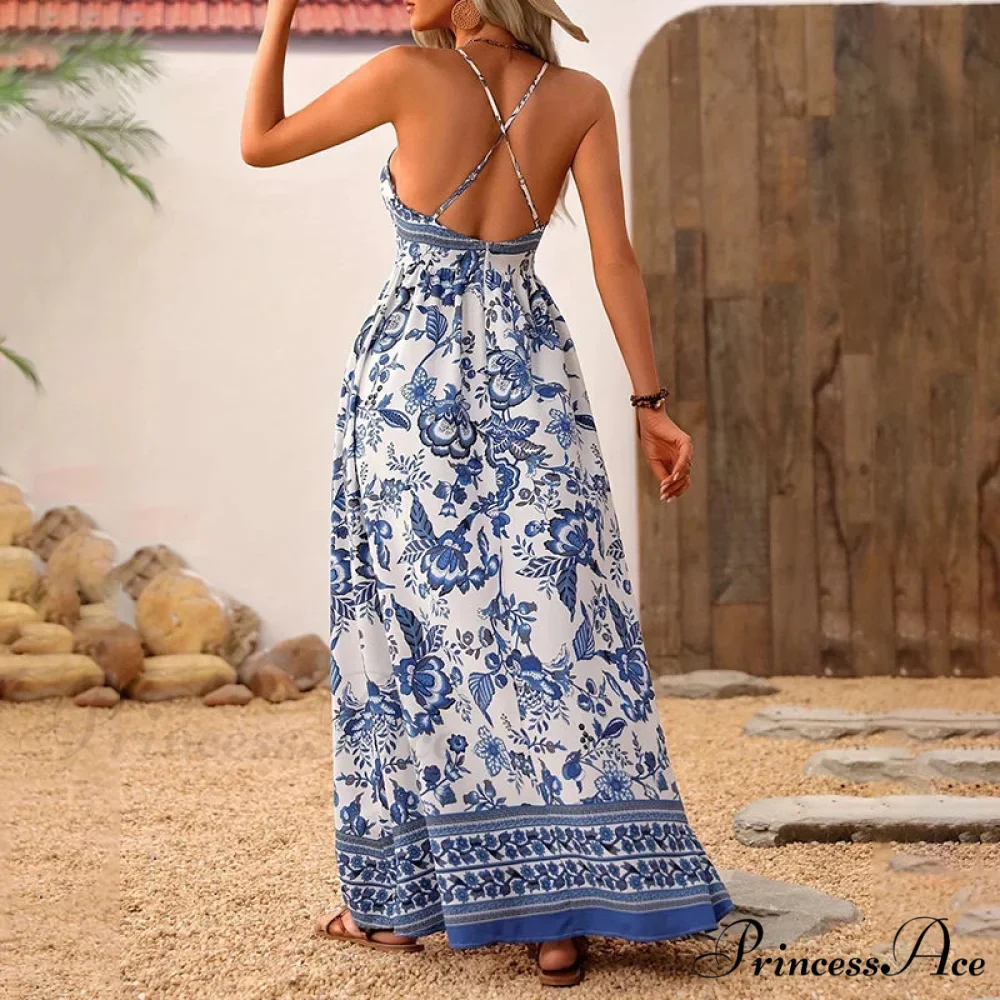 Azure Ivory China Chiffon Floral Petite Dress - Image 2