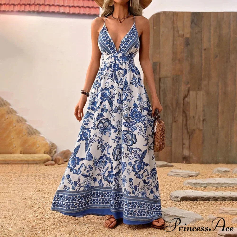 Azure Ivory China Chiffon Floral Petite Dress - Image 4