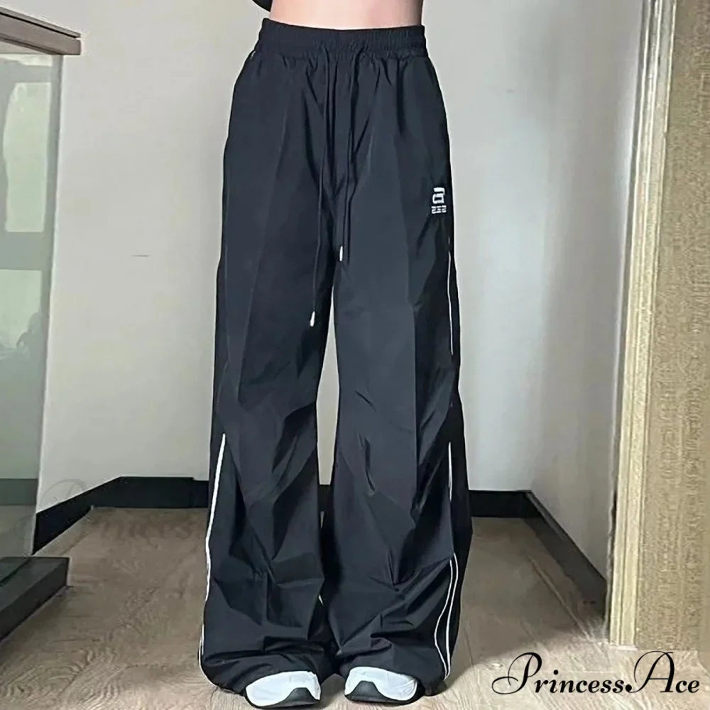 Baggy Broad Leg Patchwork Drawstring Jogging Pant - Image 2
