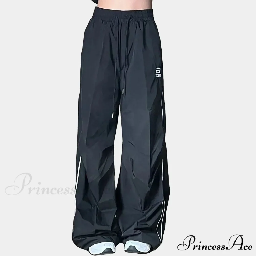 Baggy Broad Leg Patchwork Drawstring Jogging Pant - Image 3