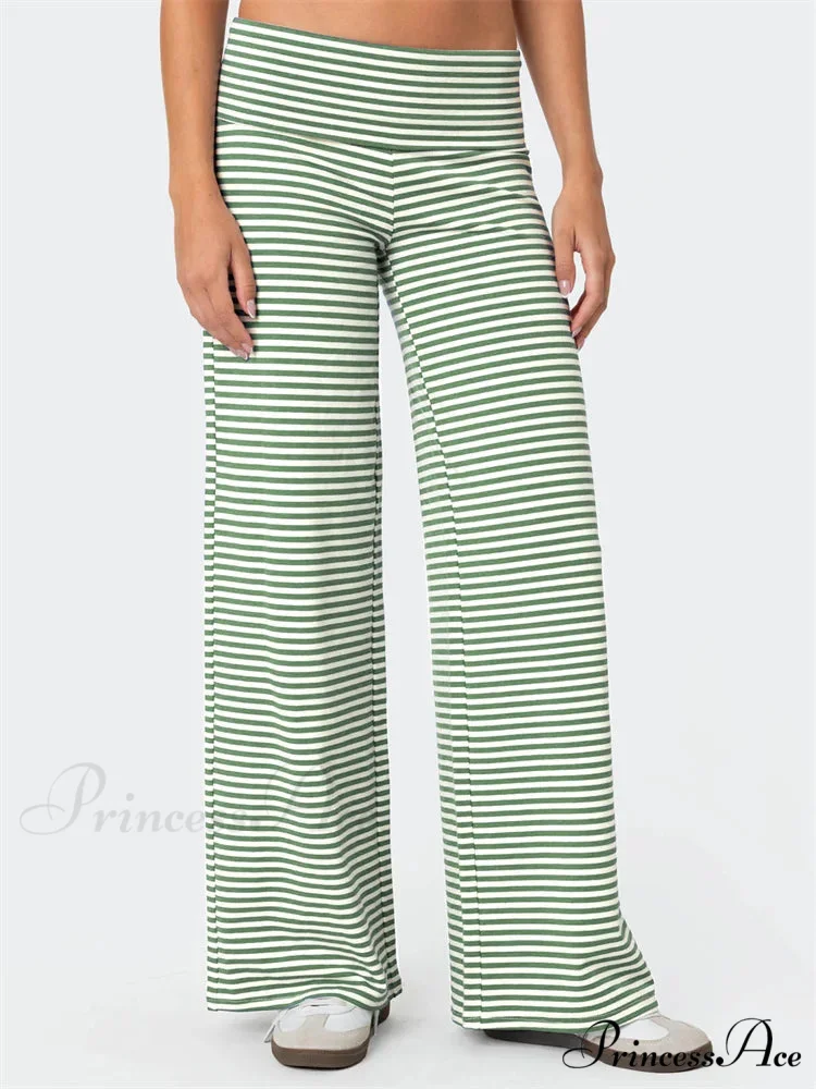 Baggy Broad-Legged Striped Stretchy Waist Urban Pant - Image 5
