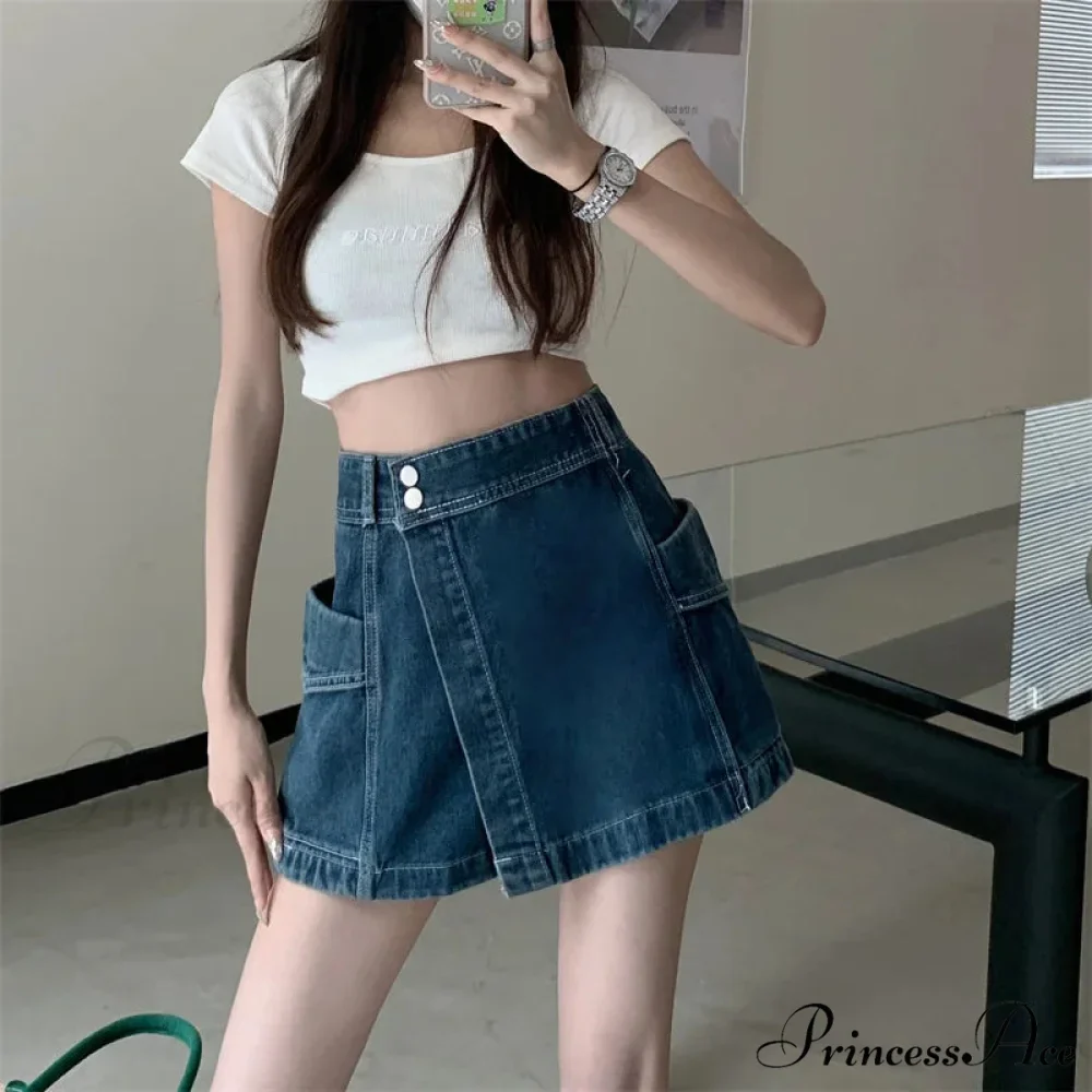 Baggy Denim Trousers Fashion Skirt - Image 5