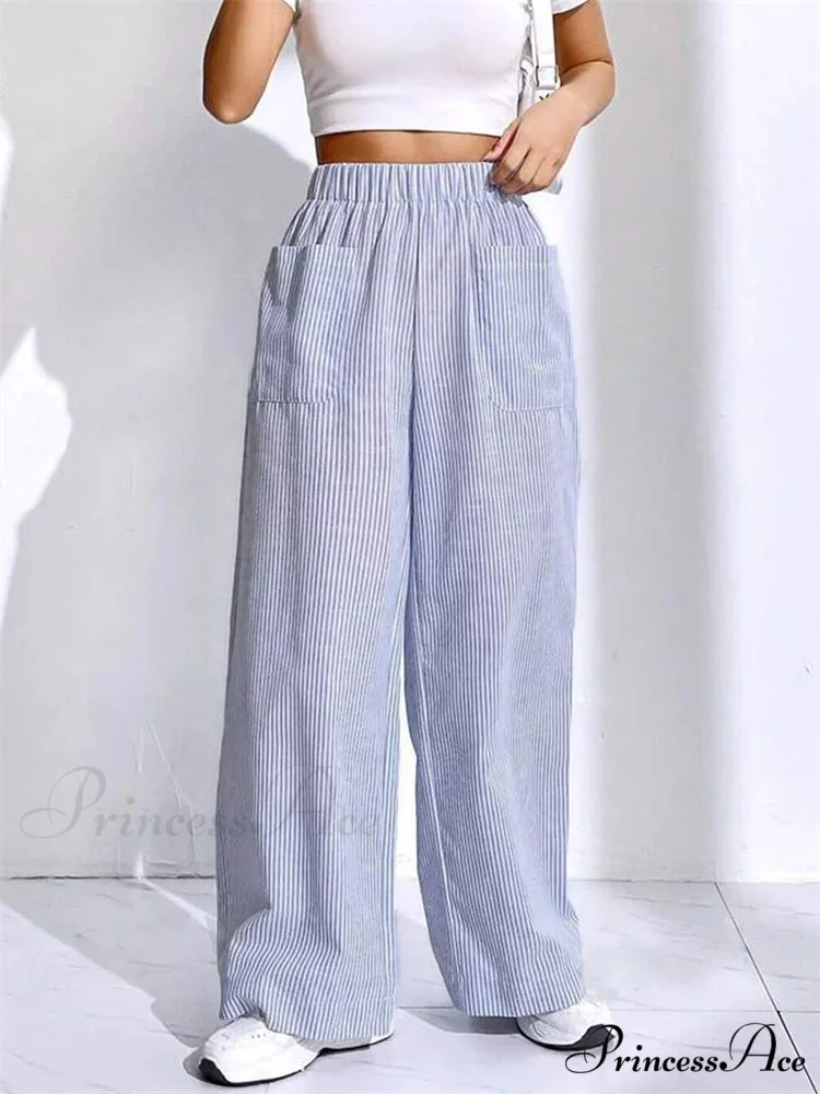 Baggy Elevated Waist Striped Lounge Urban Pant
