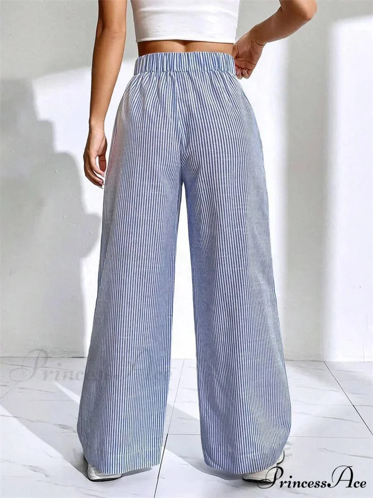 Baggy Elevated Waist Striped Lounge Urban Pant - Image 6