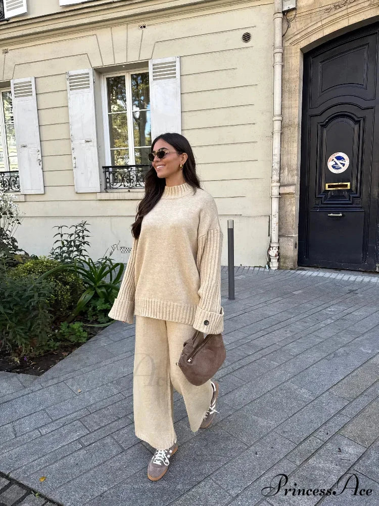Baggy Knitted Round-neck Sweater for Women - Image 2