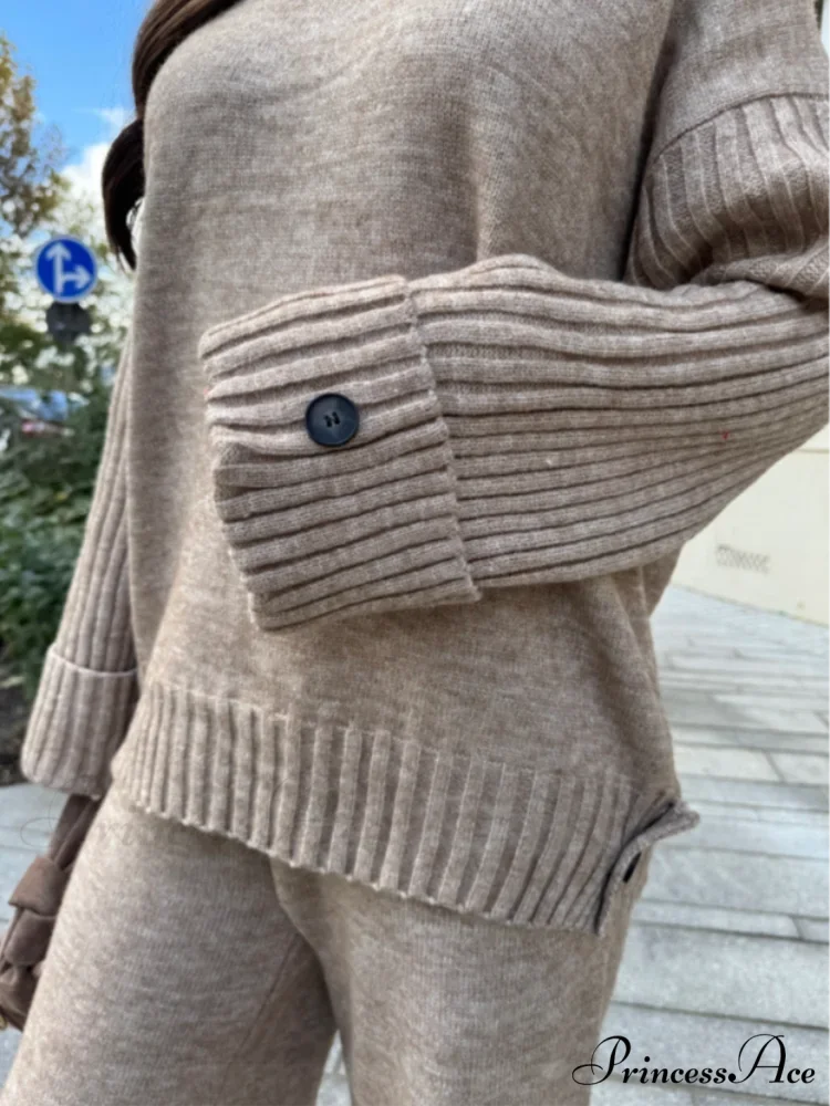 Baggy Knitted Round-neck Sweater for Women - Image 6