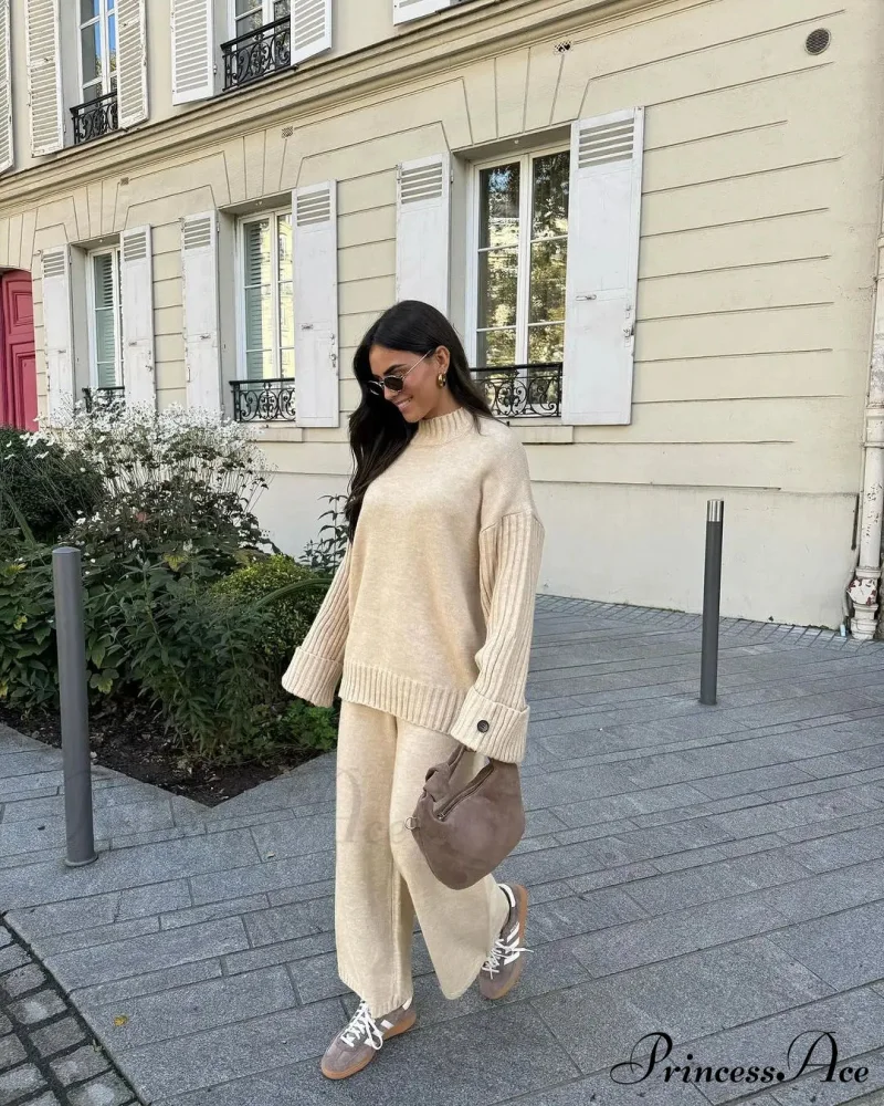 Baggy Knitted Round-neck Sweater for Women - Image 8
