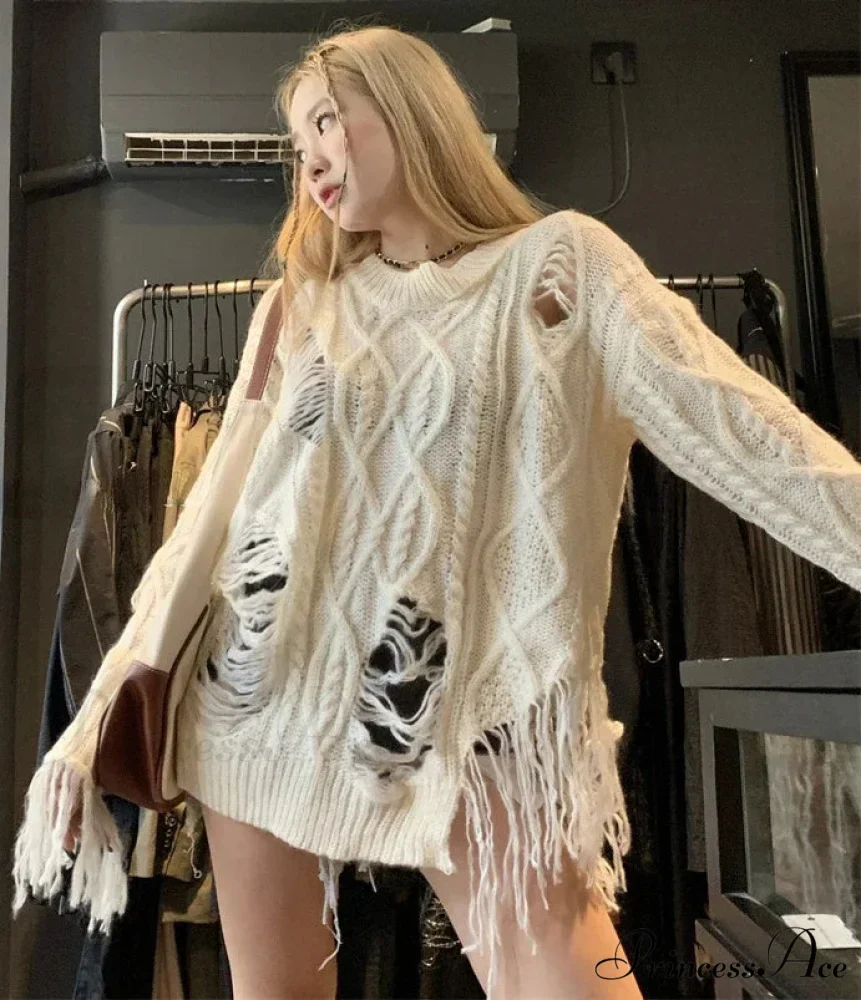Baggy Ripped Knit Jumper - Image 2