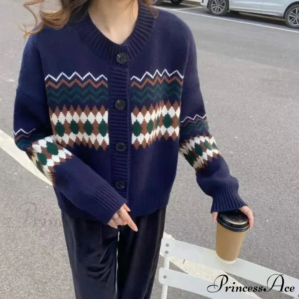 Baggy round-neck Professional Woman Cardigan - Image 3