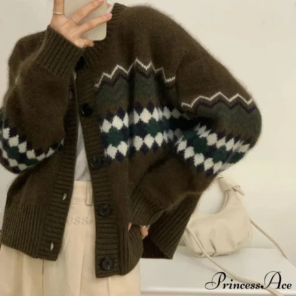 Baggy round-neck Professional Woman Cardigan - Image 5