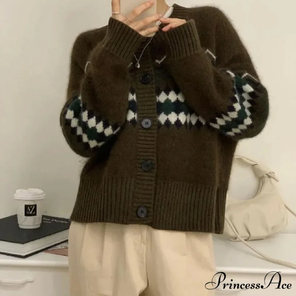 Baggy round-neck Professional Woman Cardigan - Image 6