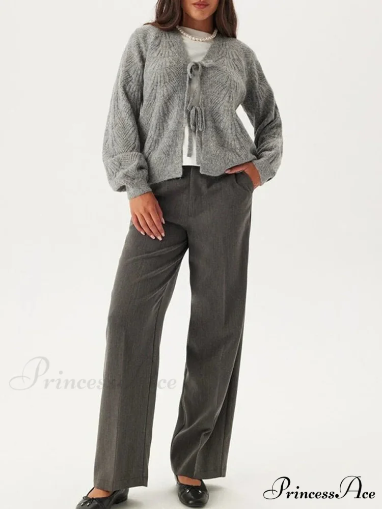 Baggy V-neck Deep Button Cardigan - Image 2