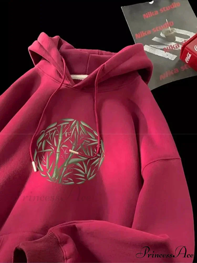 Bamboo Design Casual Y2K Hoodie - Image 10