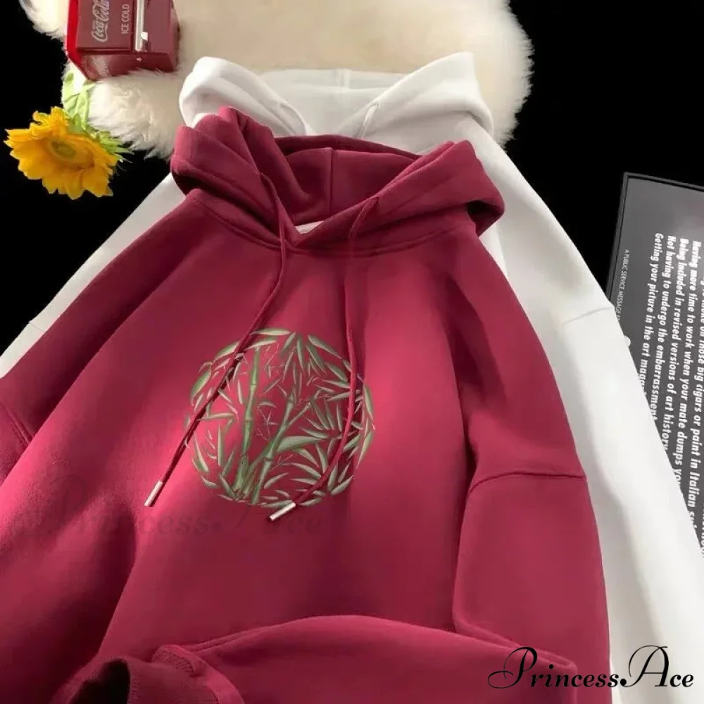 Bamboo Design Casual Y2K Hoodie - Image 5