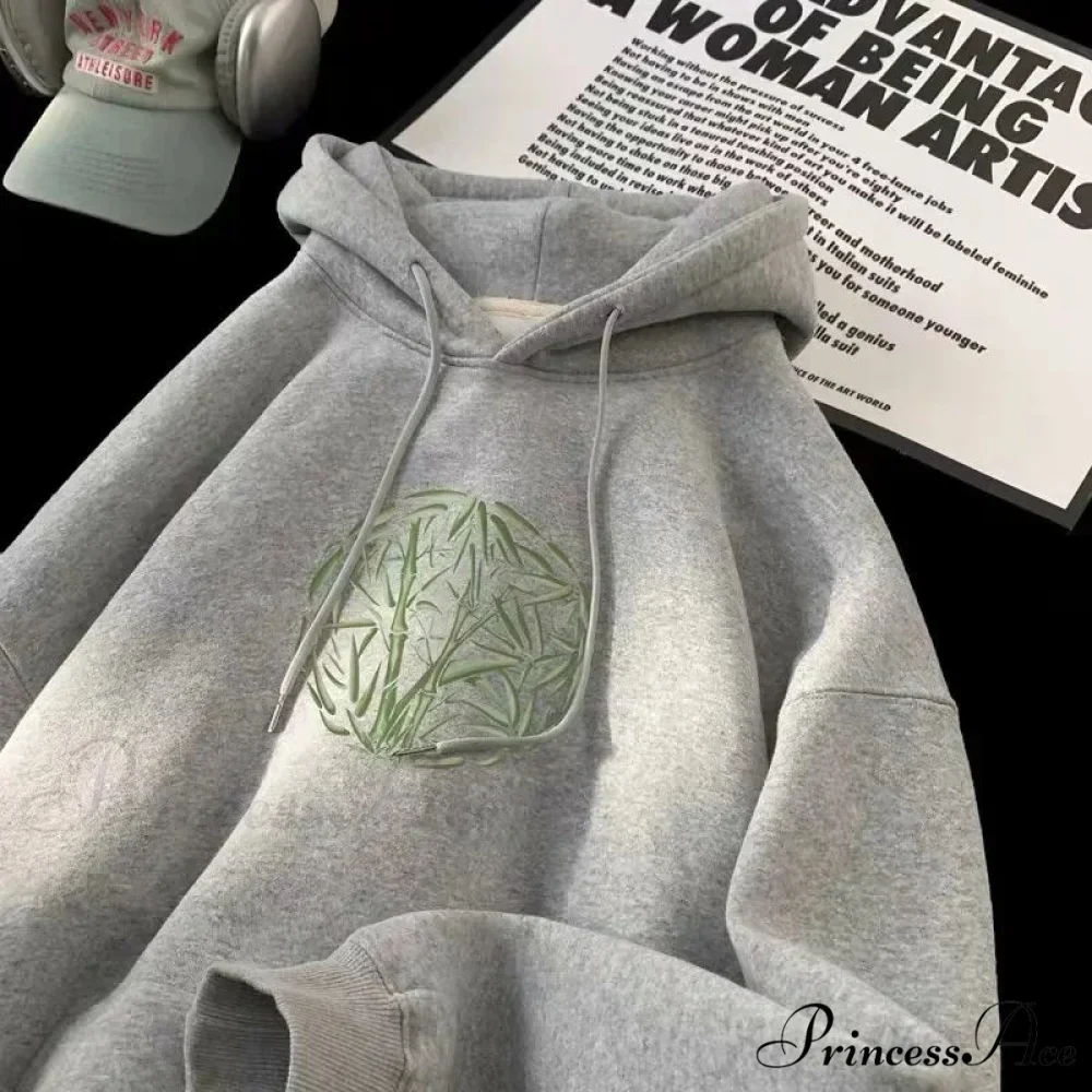 Bamboo Design Casual Y2K Hoodie - Image 6