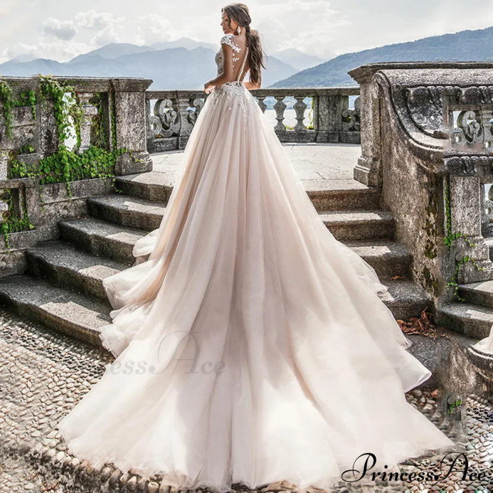 Bare-Shoulder Simple Wedding Gown - Image 2