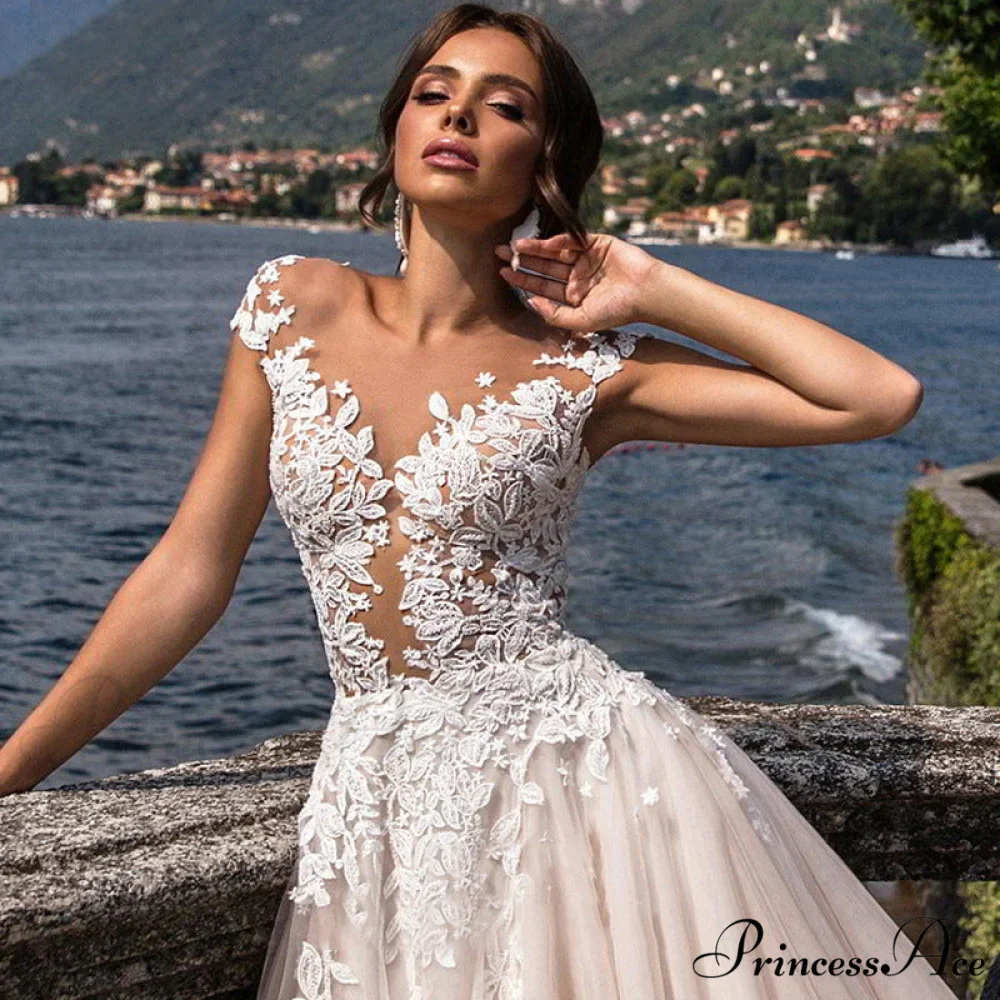 Bare-Shoulder Simple Wedding Gown - Image 3