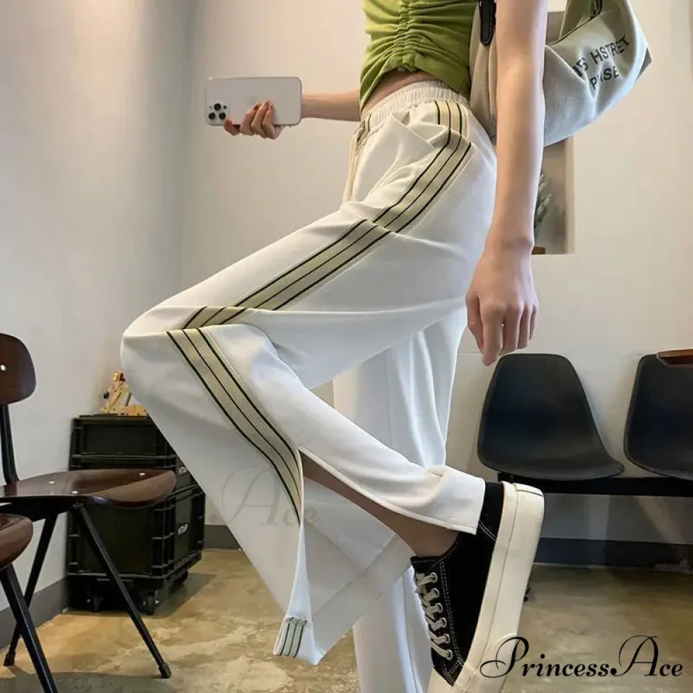 Basic Baggy Broad Leg Elastic Trousers - Image 2