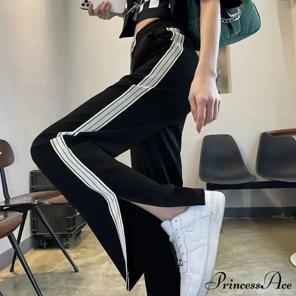 Basic Baggy Broad Leg Elastic Trousers - Image 3