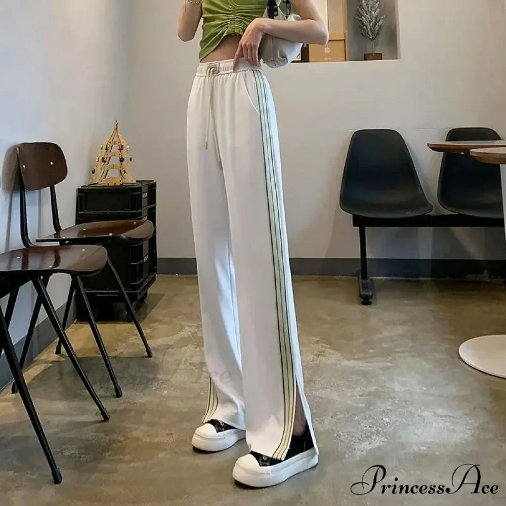 Basic Baggy Broad Leg Elastic Trousers - Image 4