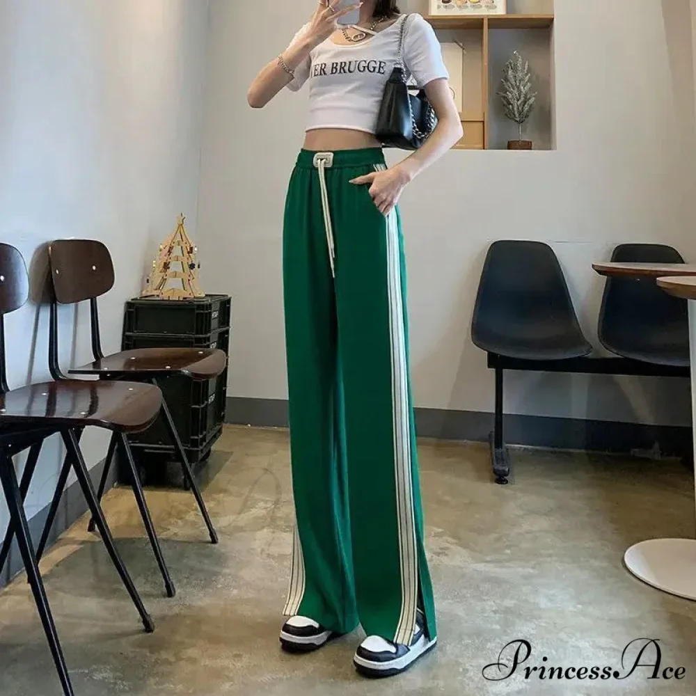 Basic Baggy Broad Leg Elastic Trousers - Image 6