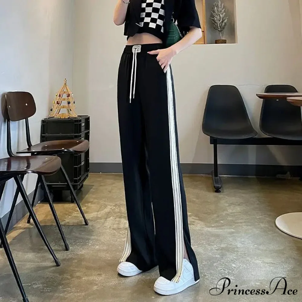 Basic Baggy Broad Leg Elastic Trousers - Image 7