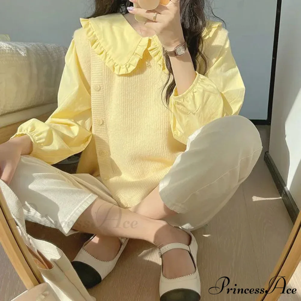 Basic Frills Solo Buttoned Ivory Top - Image 2
