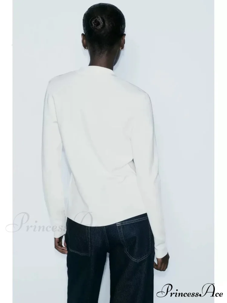 Basic Polo Neck Extended Sleeve Cardigan - Image 3