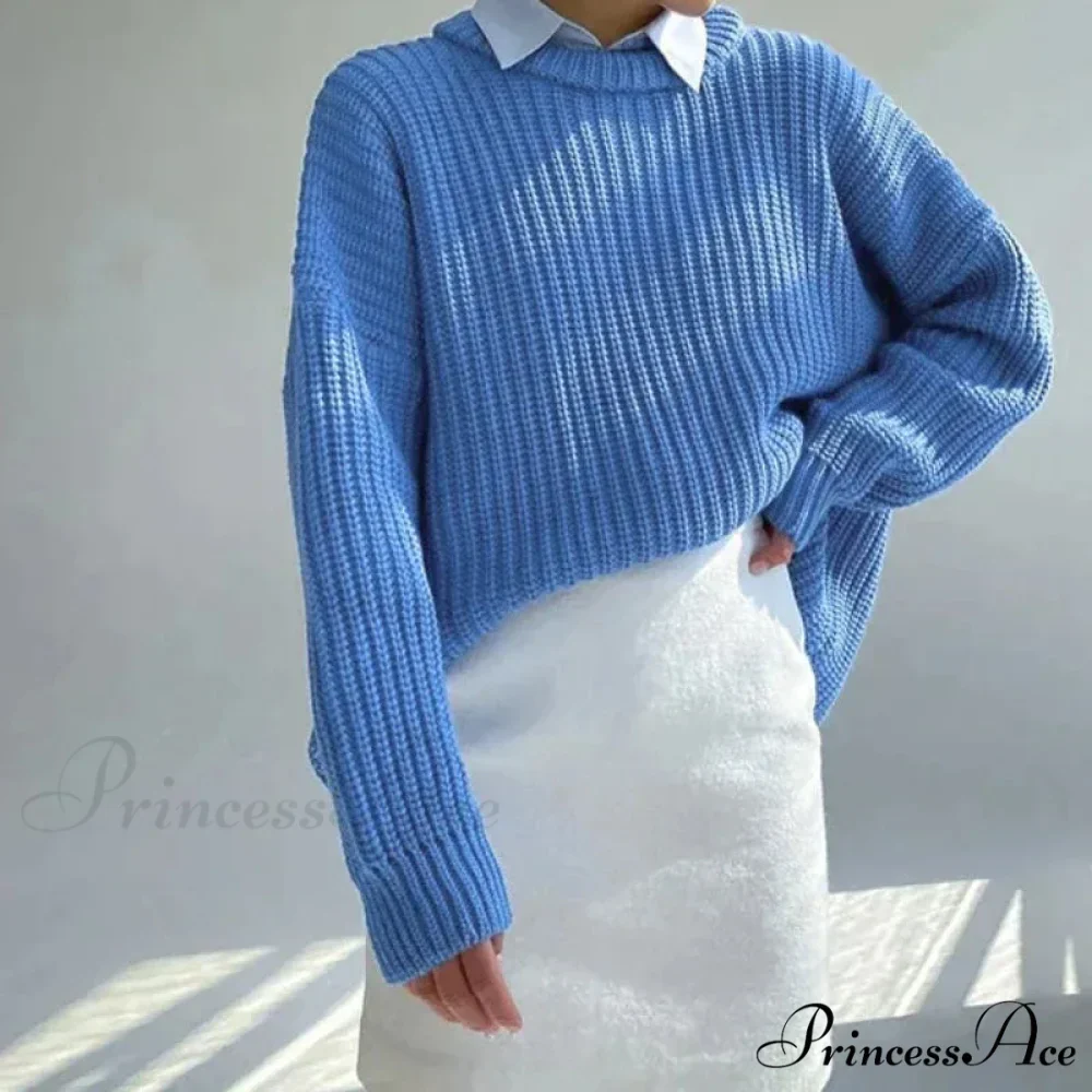 Basic Pullover Violet Y2k Sweater - Image 2