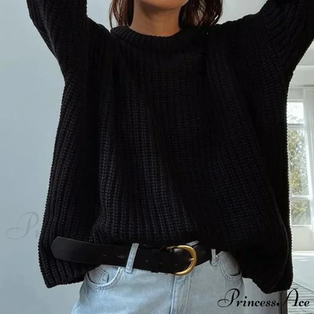 Basic Pullover Violet Y2k Sweater - Image 4