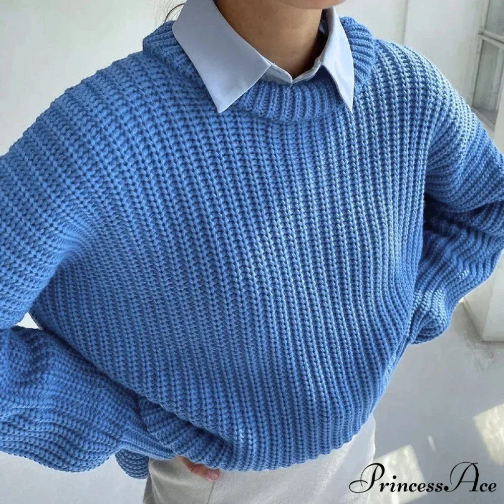 Basic Pullover Violet Y2k Sweater - Image 5