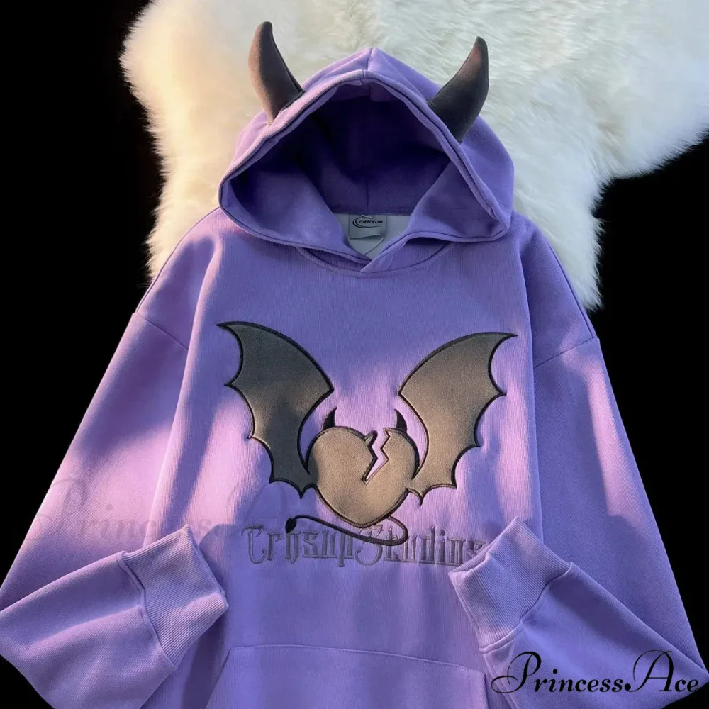 Bat Stitching Harajuku Hoodie - Image 3