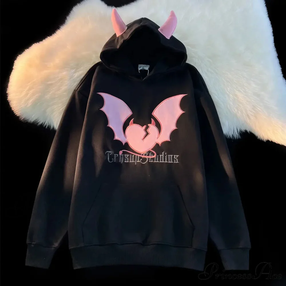 Bat Stitching Harajuku Hoodie - Image 5