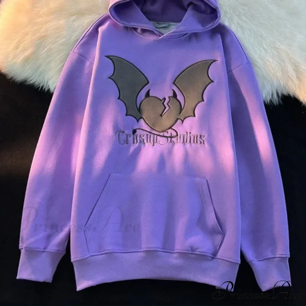 Bat Stitching Harajuku Hoodie - Image 6