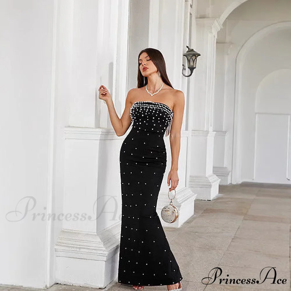 Beaded French Style Sleeveless Prom Dress - Image 2