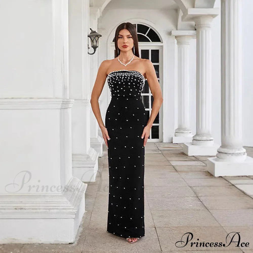Beaded French Style Sleeveless Prom Dress - Image 3