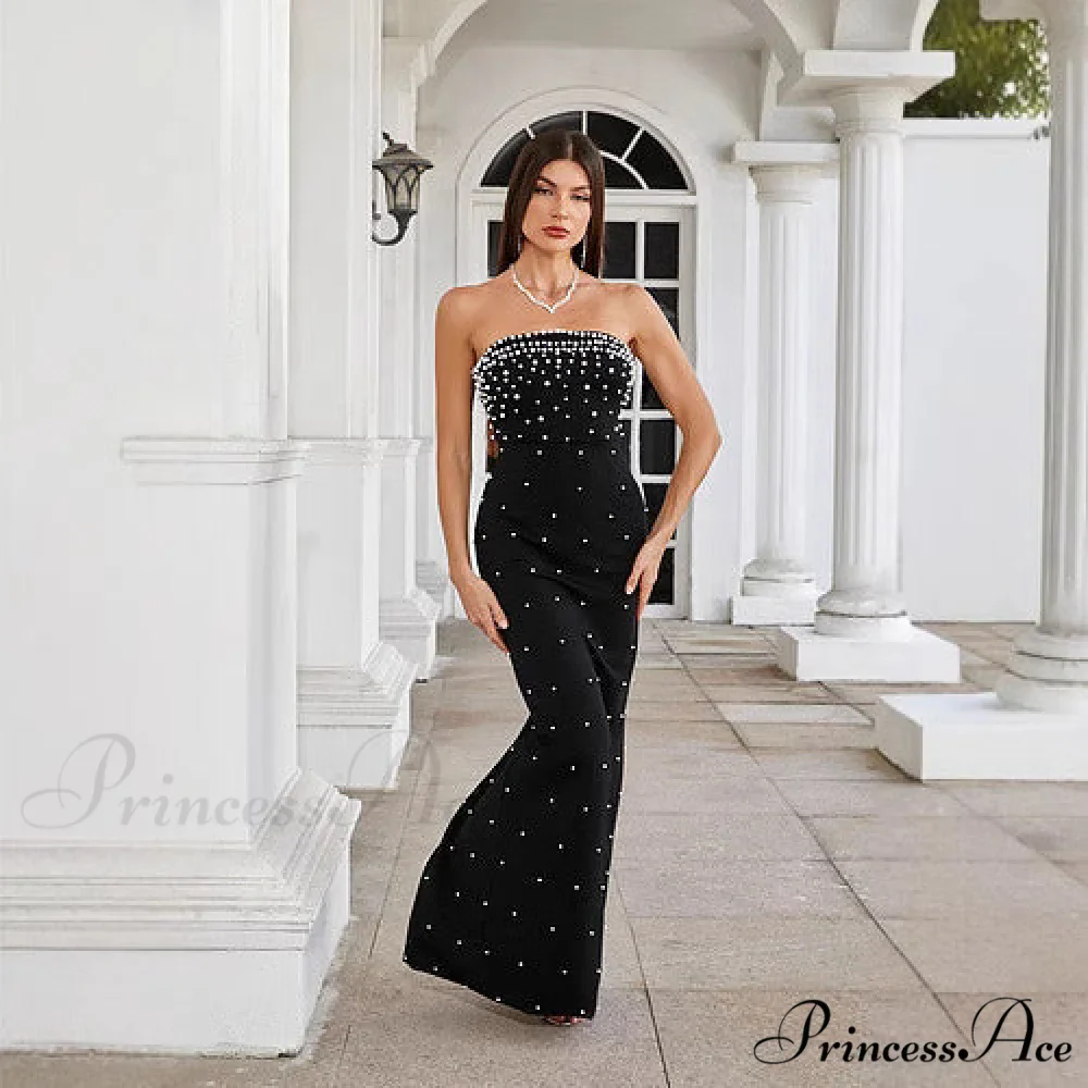 Beaded French Style Sleeveless Prom Dress - Image 4