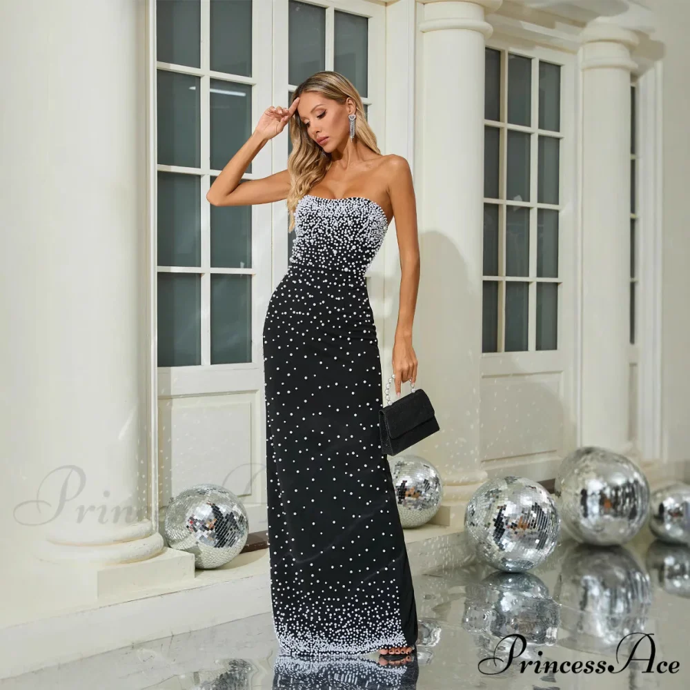 Beaded Sleeveless Fitted Full-Length Prom Gown - Image 3