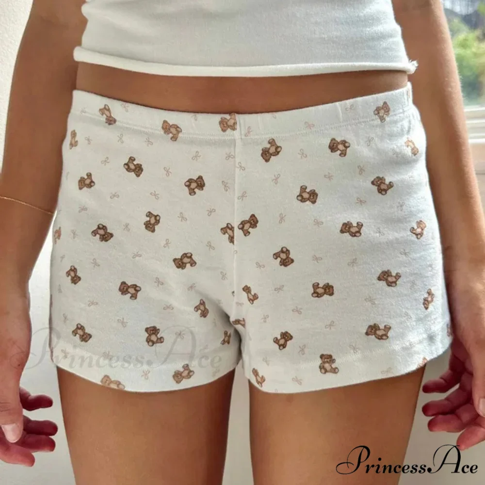 Bear Mark Vintage Tight Fit Tank Low Cut Shorts Two Pieces Set - Image 5