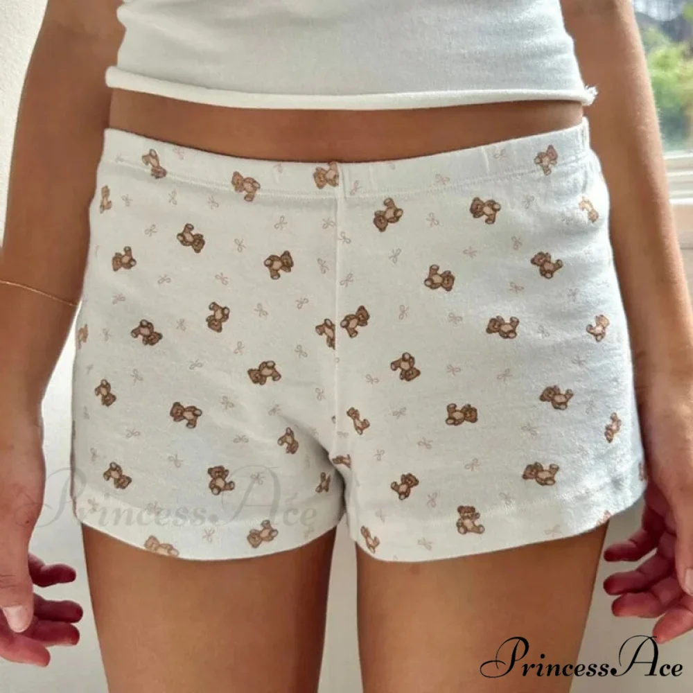 Bear Mark Vintage Tight Fit Tank Low Cut Shorts Two Pieces Set - Image 7