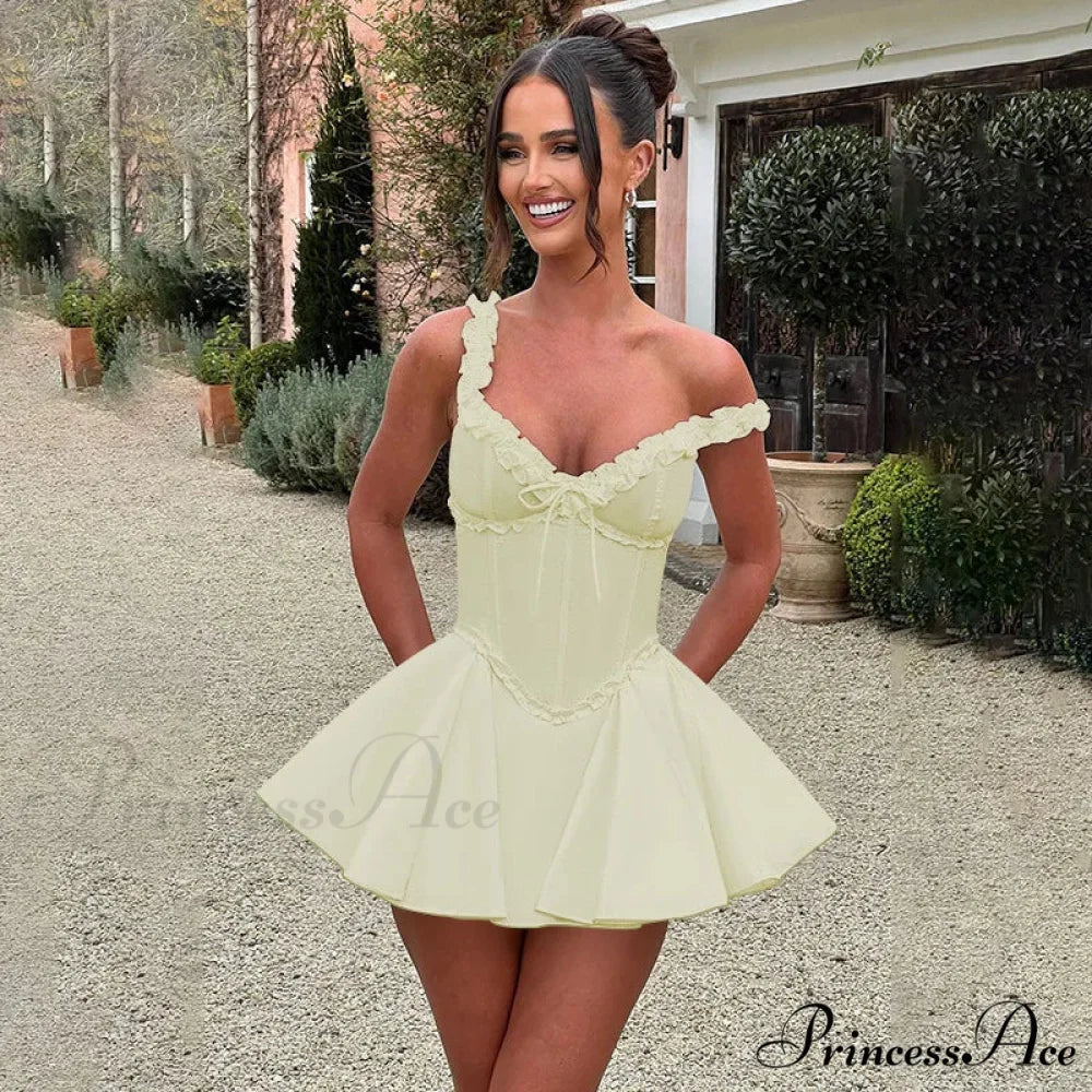 Belt Encircle A-line Off Shoulder Holiday Dress - Image 2