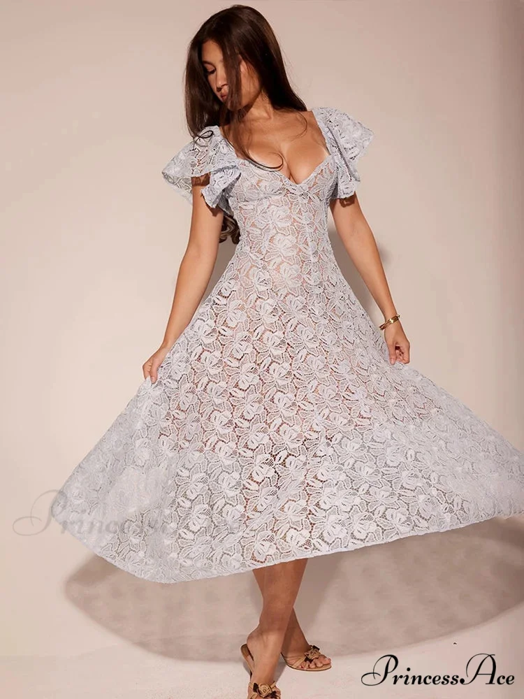 Belt Lace Holiday Dress - Image 2