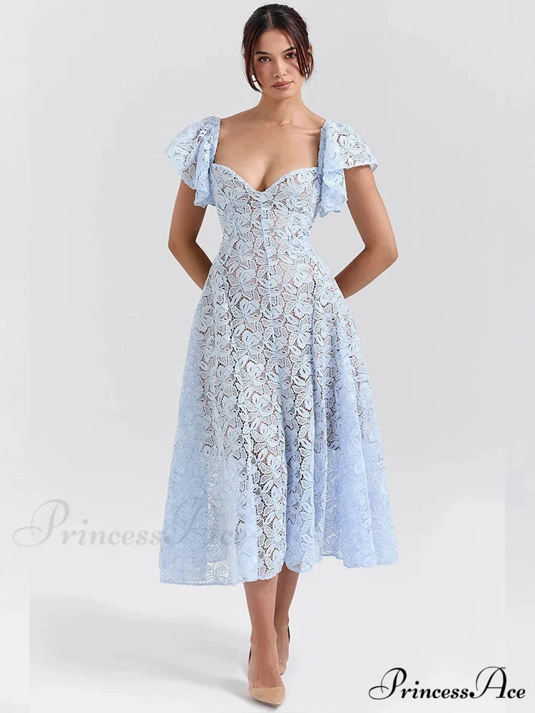 Belt Lace Holiday Dress - Image 4