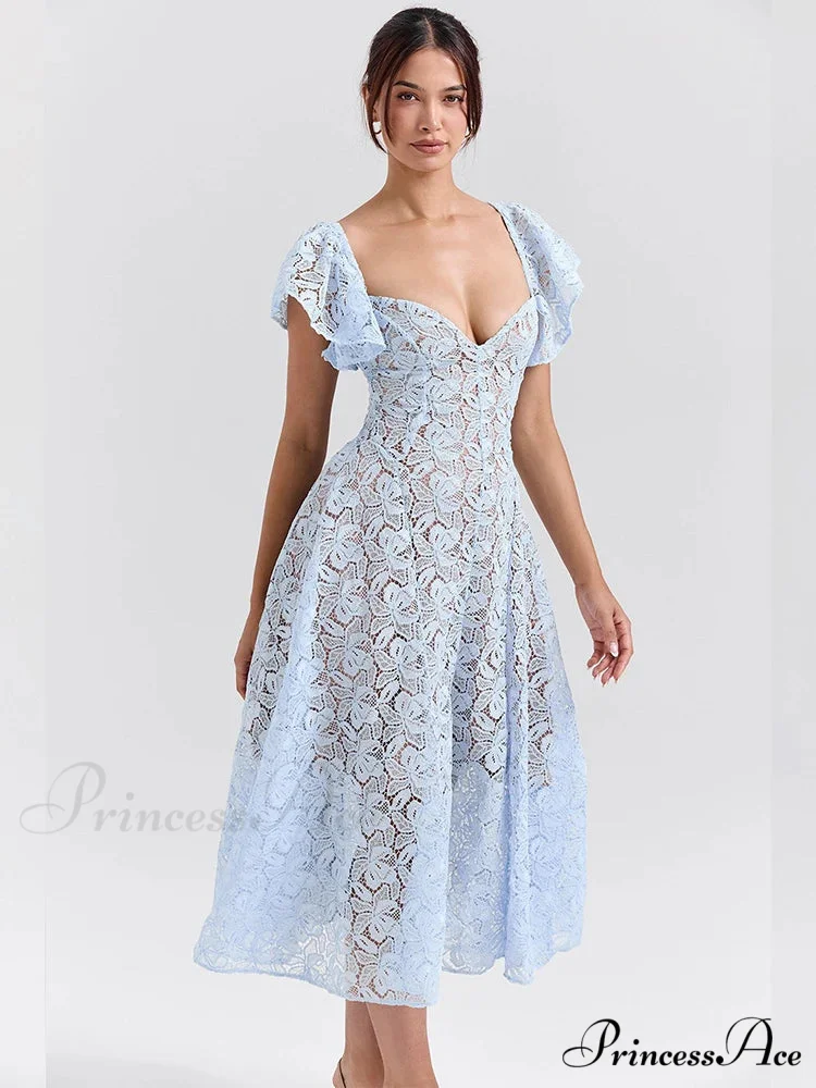 Belt Lace Holiday Dress - Image 5